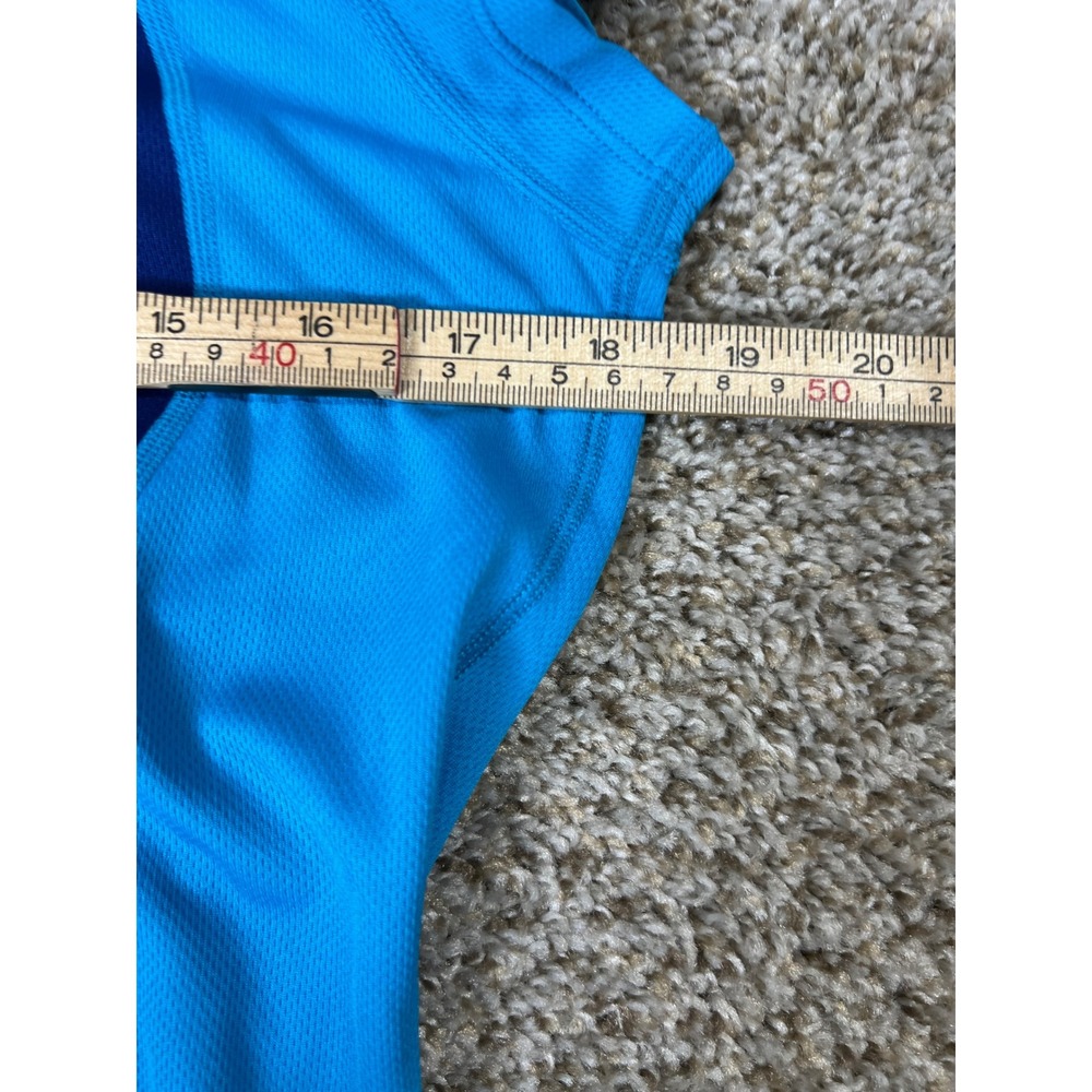 Nike Running Dri-FIT Shirt Womens Medium Blue Colorblock Short Sleeve Gym Top - Picture 4 of 7